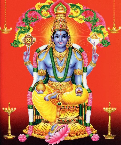 Représentation de Dhanvantari, divinité de la médecine ayurvédique